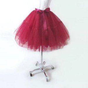 Vintage 50's Look Red Full Tulle Tutu Skirt